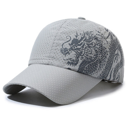 Hut Herren Baseballkappe im chinesischen Stil mit Drachen-Print aus Polyester