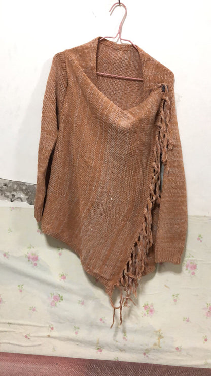 Pullover Mittellang Modisch Quaste Damen