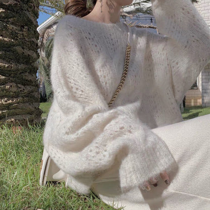 Suéter de mohair hueco para mujer
