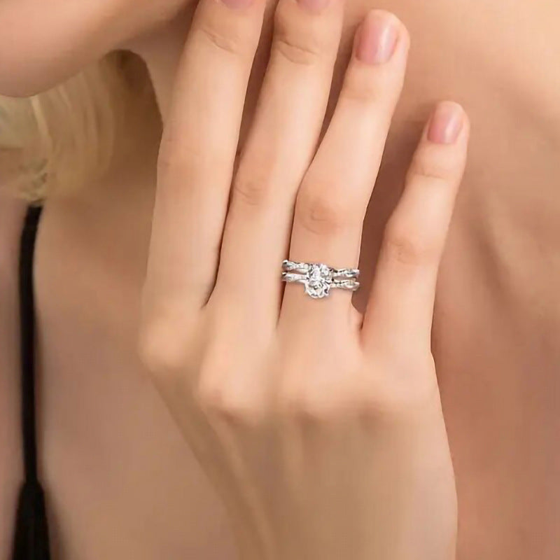 Classical Zircon Simple Ring Two-piece Wedding Dress