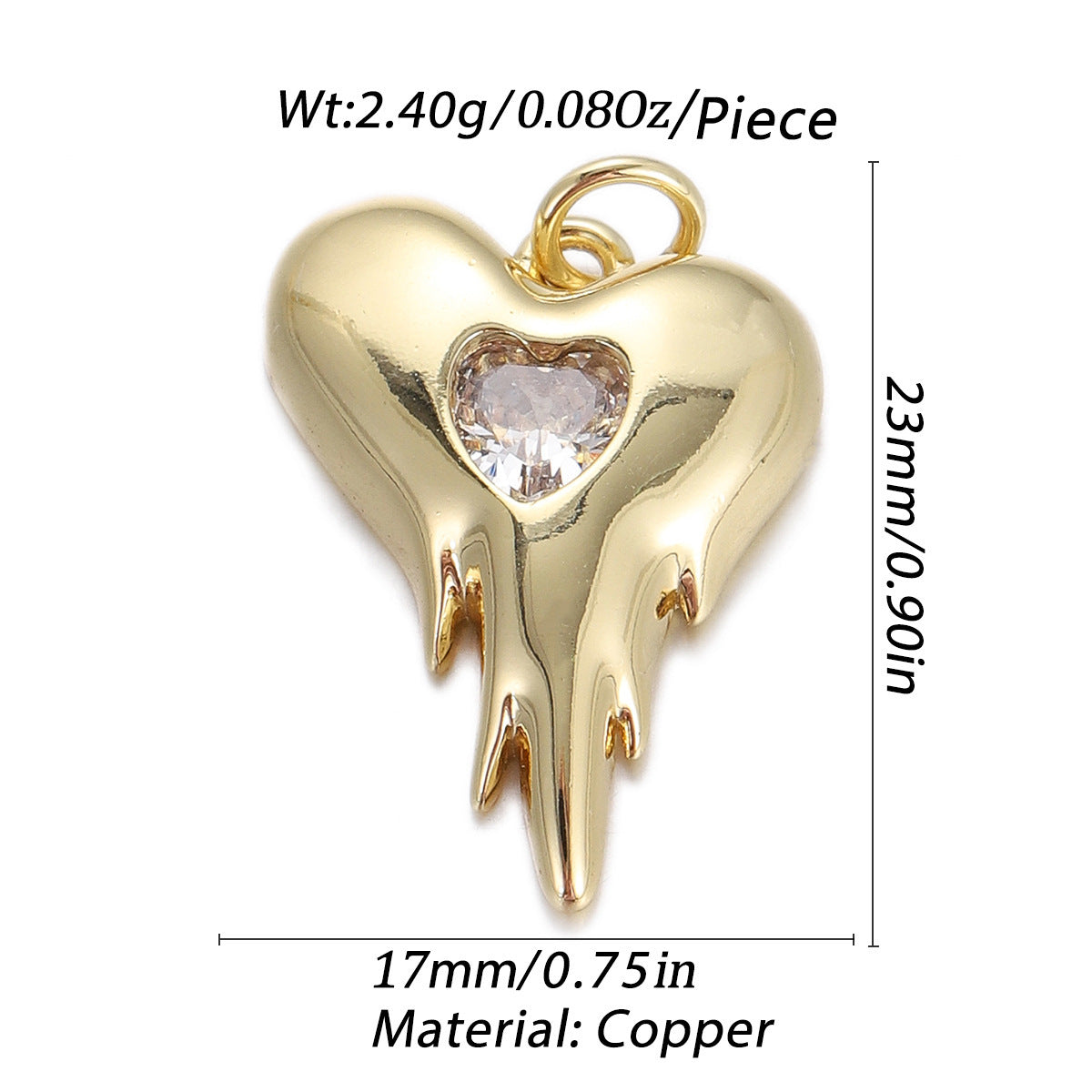 Oil Dripping Heart Donut Geometric Pendant Fashion Micro Inlay Ornament