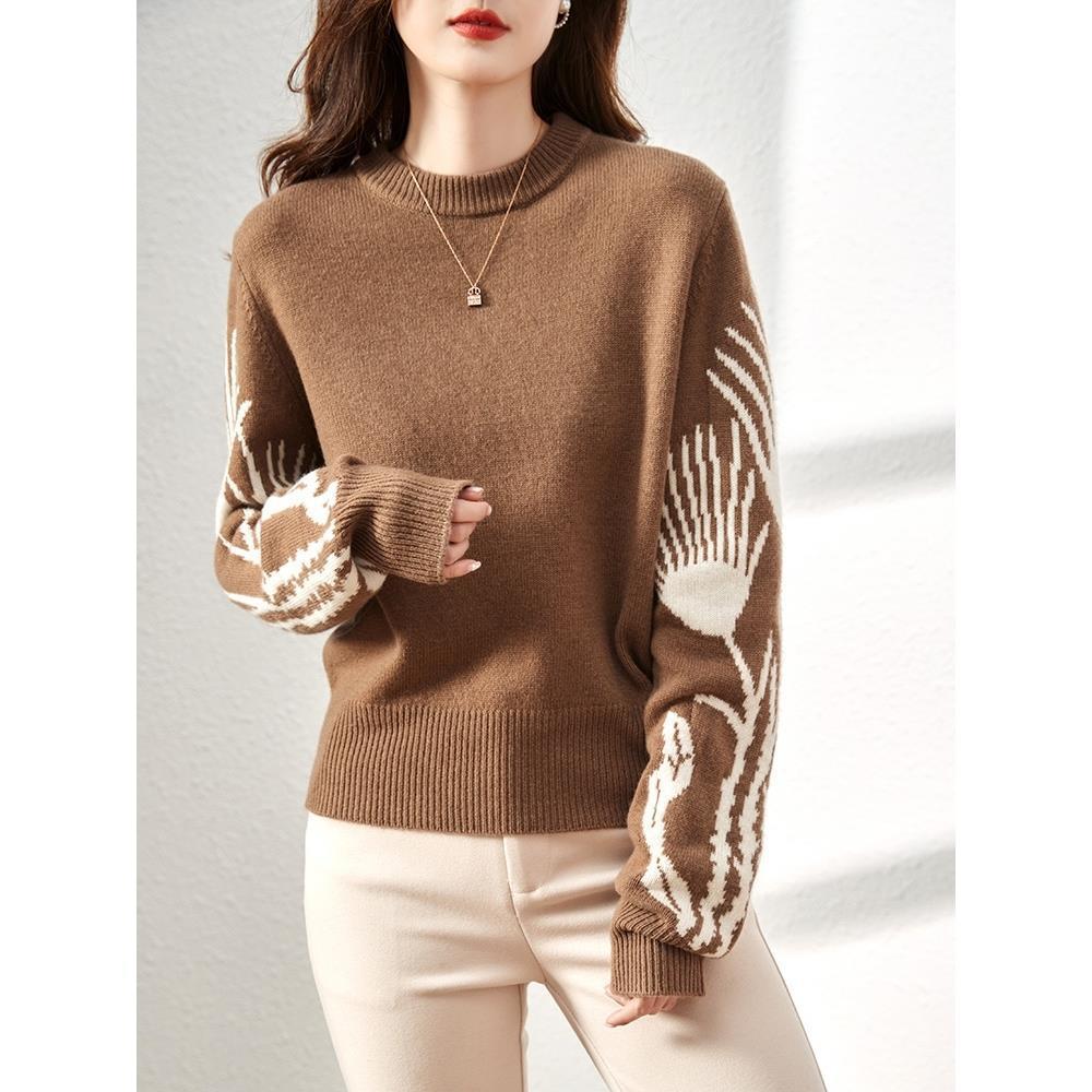 Thick Round Neck Knitwear Women's Short Pullover Loose Sweater