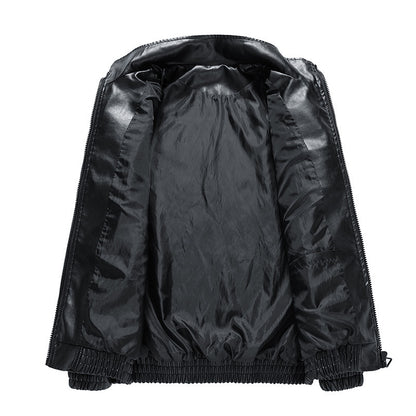 Chaqueta de cuero PU con cuello alto para motocicleta, estilo coreano