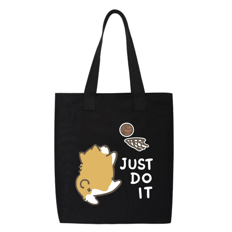Shiba Inu Male And Female Shoulder Bag Canvas Large Capacity