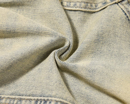 RO Style Wide Leg Patchwork Cargo Pants Jeans Men - BAGMODA