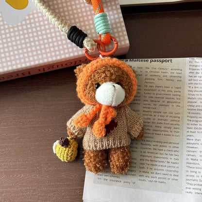 Correa para teléfono móvil de moda con colgante de oso de dibujos animados
