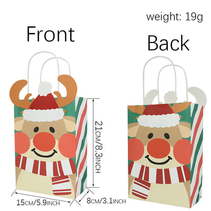 Bolsa de papel portátil de papel kraft navideño