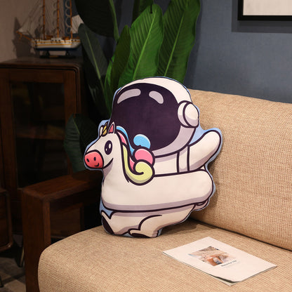 Almohada de peluche de la serie de simulación espacial, juguetes de astronauta, astronauta, cohete, nave espacial, muñeco de peluche, almohada para la siesta, regalos de cumpleaños para niños