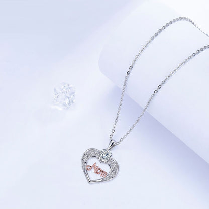 Elegante collar de mamá grueso con forma de corazón para mujer
