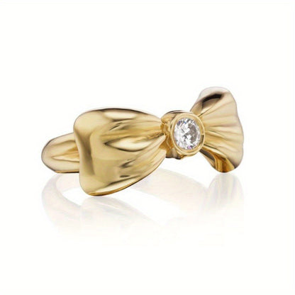 Anillo de lazo de aleación clásico para damas europeas y americanas
