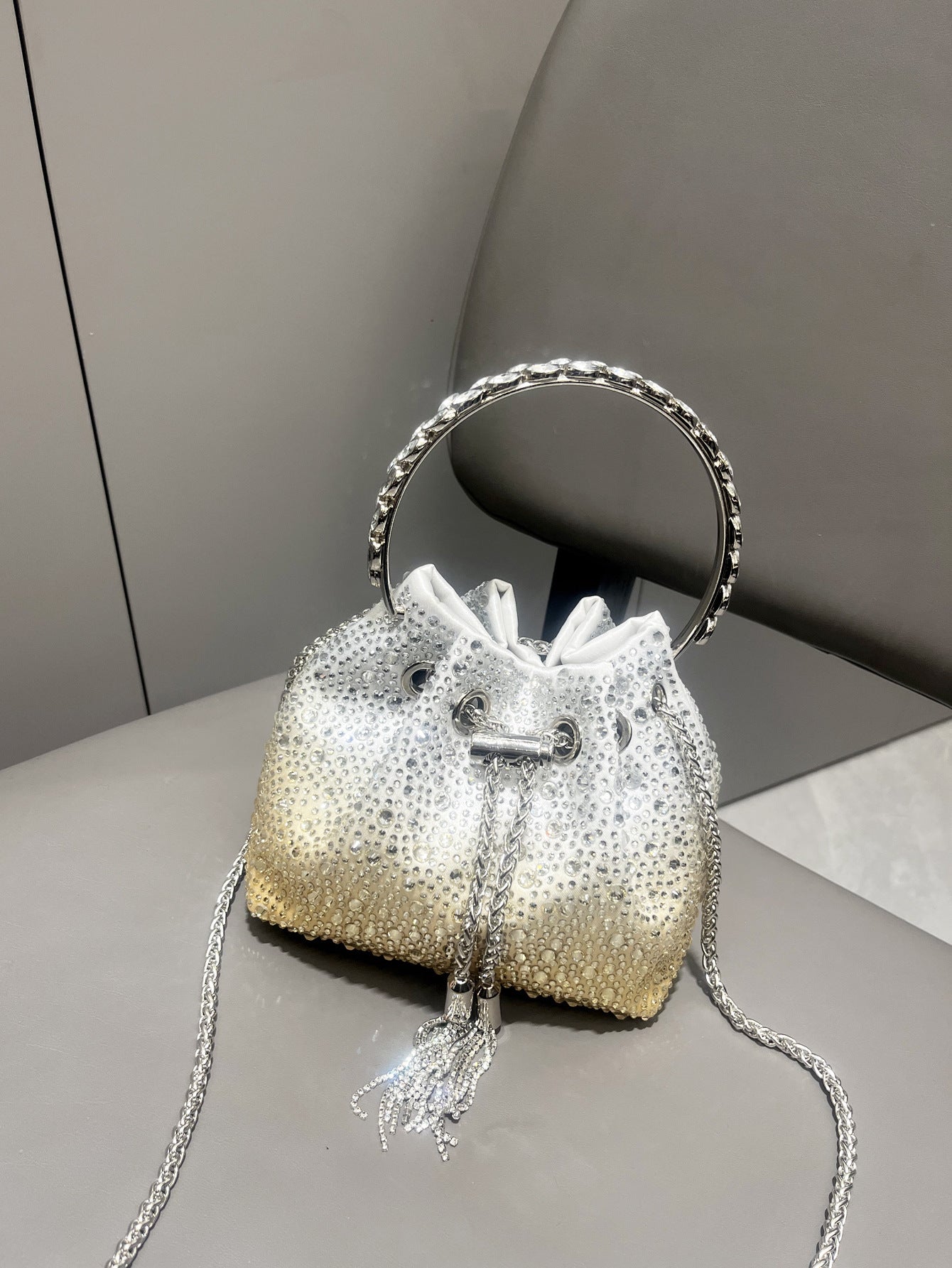 Drawstring Rhinestone Women's Bag