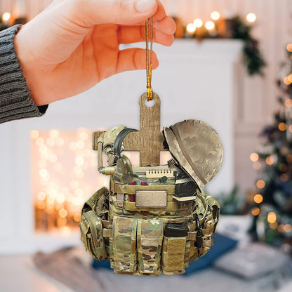 Personalisierter Veteranen-Soldat-Rucksack-Anhänger aus Acryl