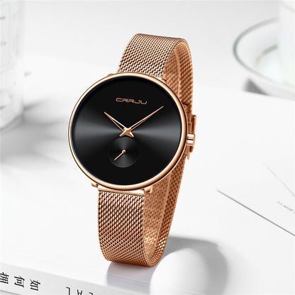 Damen Edelstahlarmband Mesh Armband Uhr Einfach