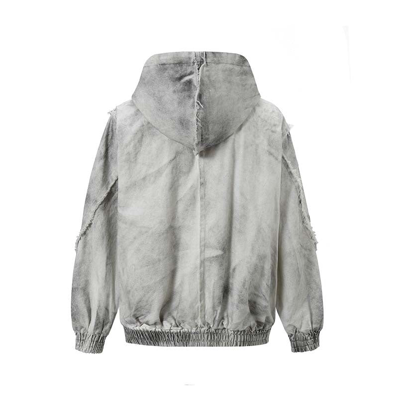 Deconstructing Stitching Edging Inkjet Painting To Make Dirty Cardigan Hoodie