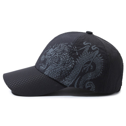 Hut Herren Baseballkappe im chinesischen Stil mit Drachen-Print aus Polyester