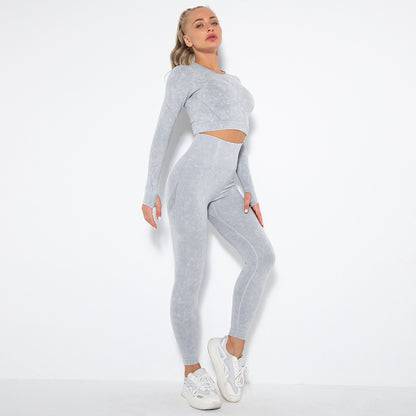 Pantalones deportivos para correr y fitness para mujer, lavables y sin costuras, con cara sonriente