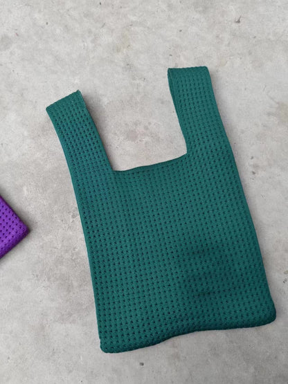 Bolso de mano retro de punto hueco para mujer