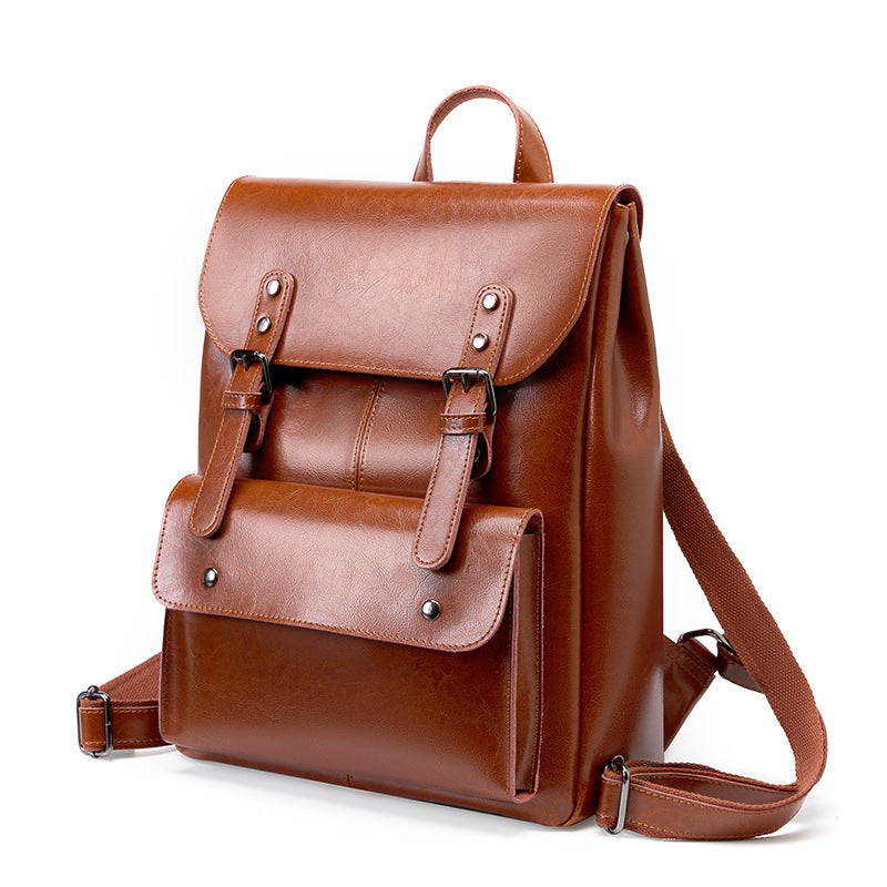 Cowhide Leather Wear-resistant Backpack