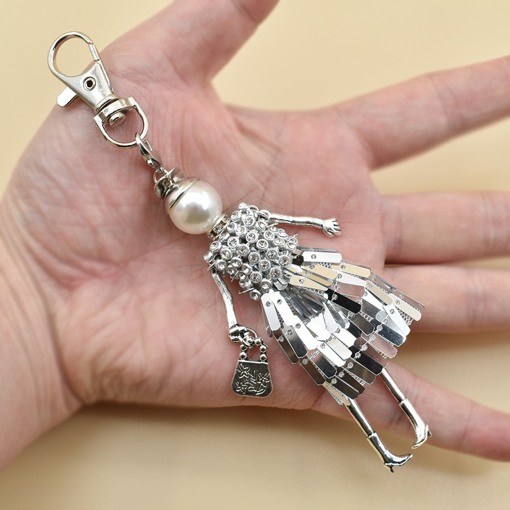 Women's Keychain Handmade Cartoon Character Handbag Pendant