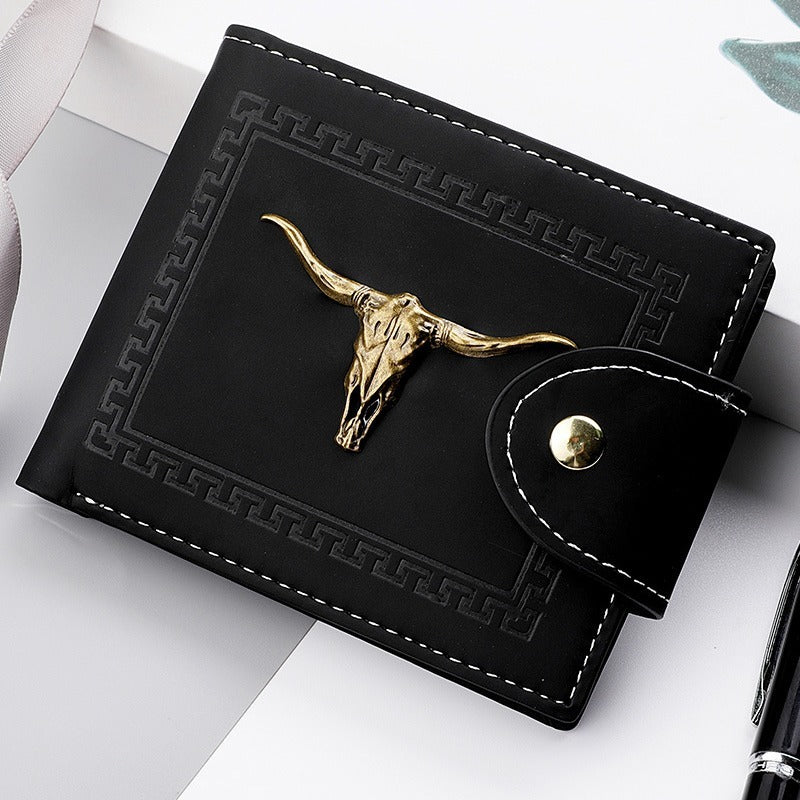 Men's Short Multiple Card Slots Zipper Personality Wallet