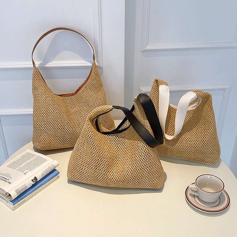 Casual Retro Tote Straw