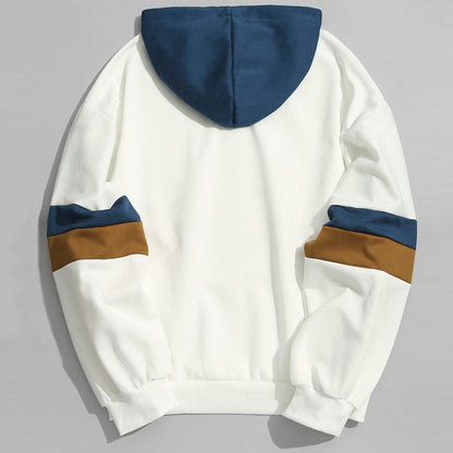 Sudadera con capucha para hombre con barras paralelas empalmadas