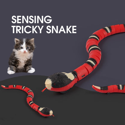 Juguetes interactivos para gatos con detección inteligente, serpiente electrónica automática, juguetes para gatos, perros y mascotas.