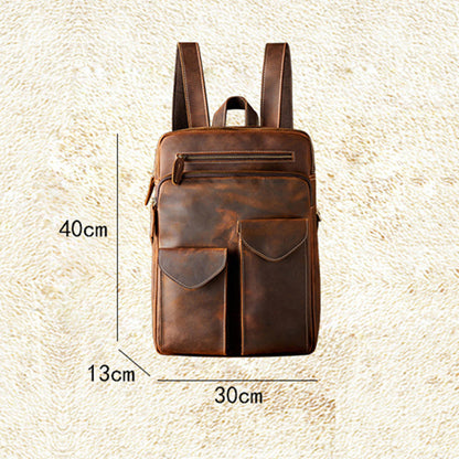 Mochila de cuero de caballo hecha a mano