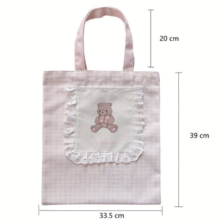 Bear Wooden Canvas Bag