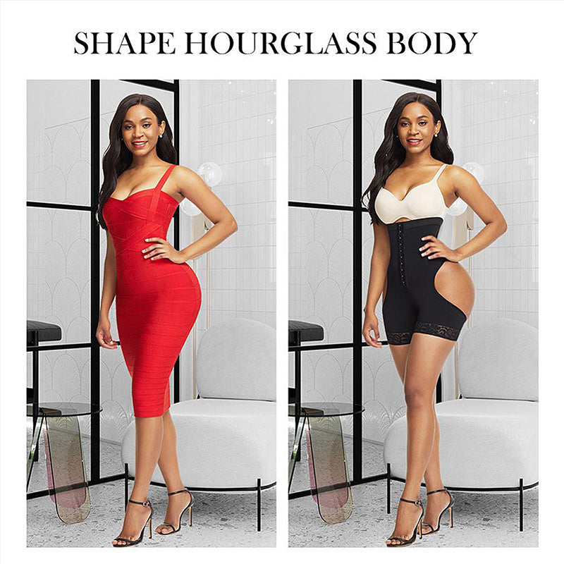 Damen Shapewear Hohe Taille Butt Lifter Bauch Kontrolle Unterwäsche Workout Taille Trainer Korsett