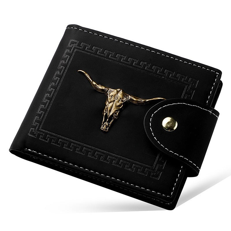 Men's Short Multiple Card Slots Zipper Personality Wallet