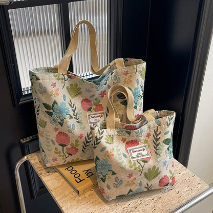Schulterhandtasche aus Canvas mit großem Fassungsvermögen