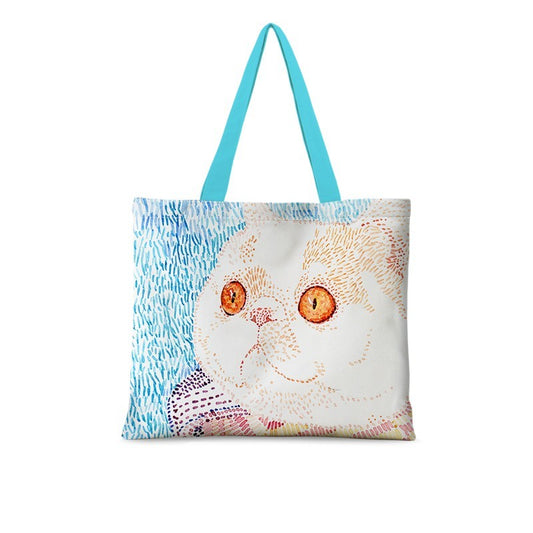 Cat Illustration Canvas Bag