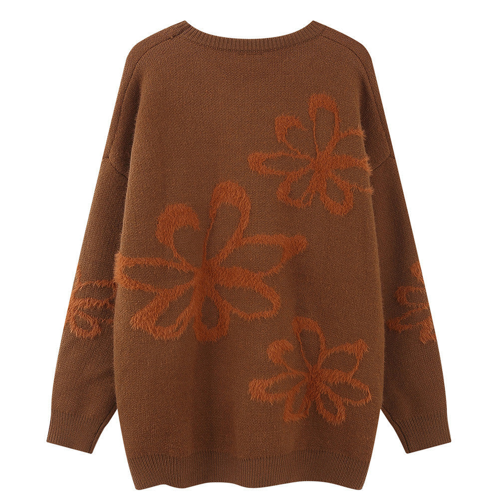Tidejacquard Letter Fleece Sweater High Street Fashion Brand