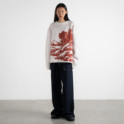 Men's Casual Fashion Landscape Pattern Sweater