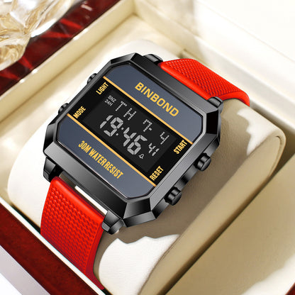 Stilvolle und vielseitige wasserdichte elektronische Herrenuhr für Studentensport