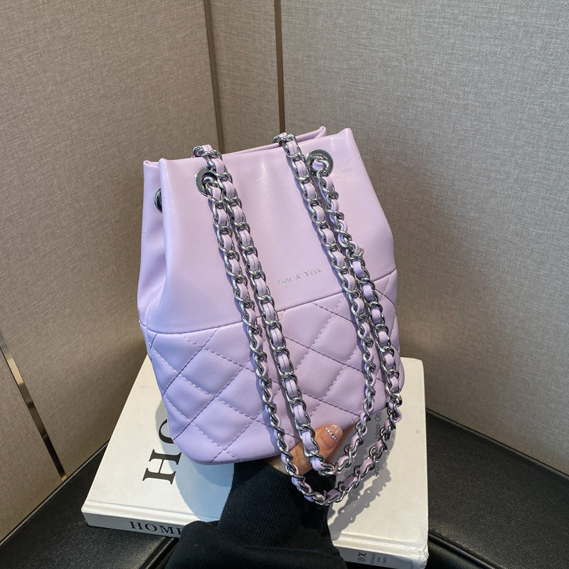 Korean Diamond Texture Bucket Bag