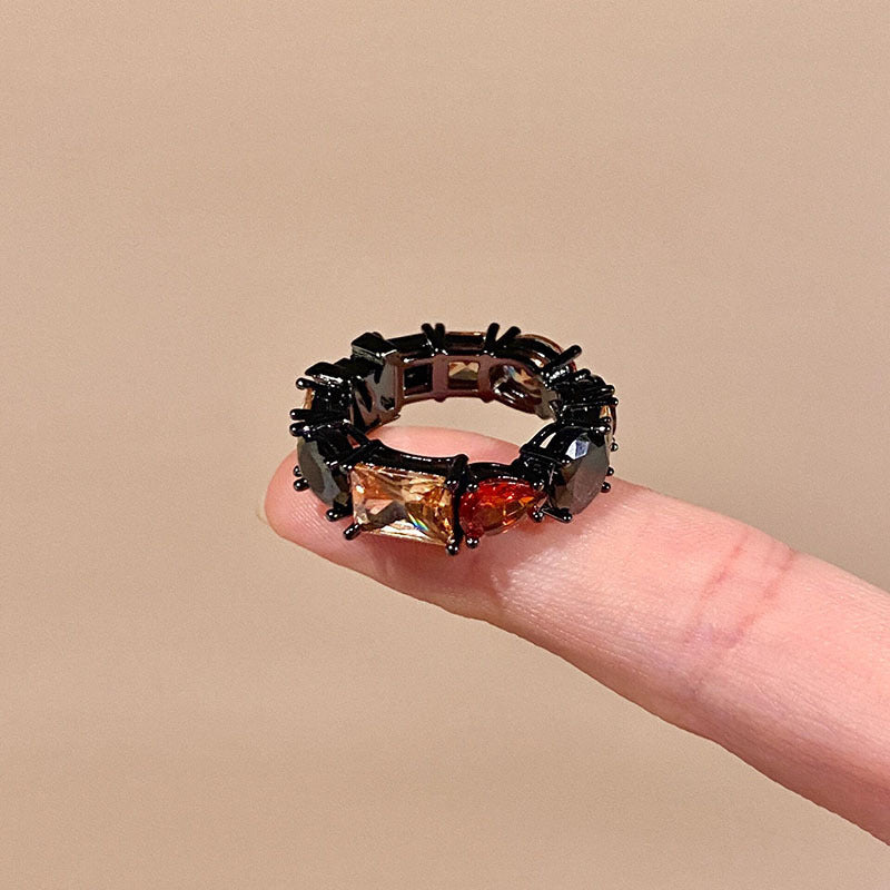 Crystal Titanium Steel Men And Women Rings Of The Same Style