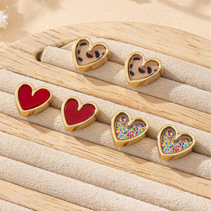 Pendientes de botón para mujer del festival Love de Daily Commuter