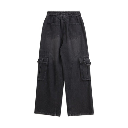Fashion Straight Denim Pants Men And Women - BAGMODA