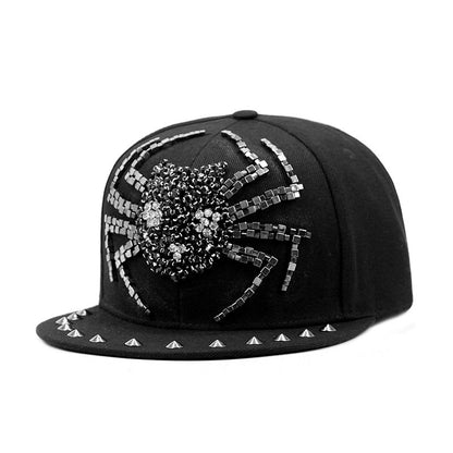 Sombrero estilo Harajuku europeo y americano con remaches de calavera cruzada