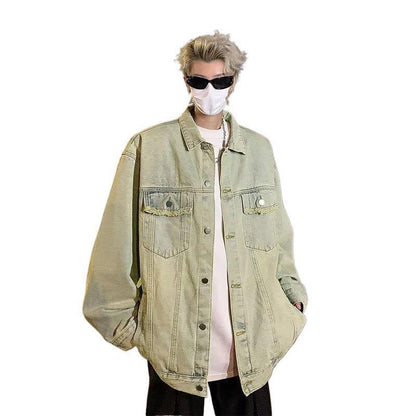 Batik-Arbeitskleidung, Denim, gewaschen, Old Ruan, hübsche Pilotenjacke
