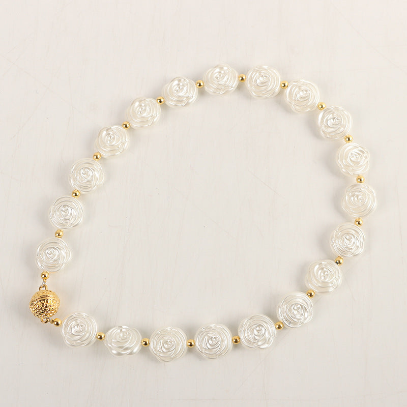 Gold And Silver Pearl Chain Magnetic Snap Bracelet Magnetic Snap