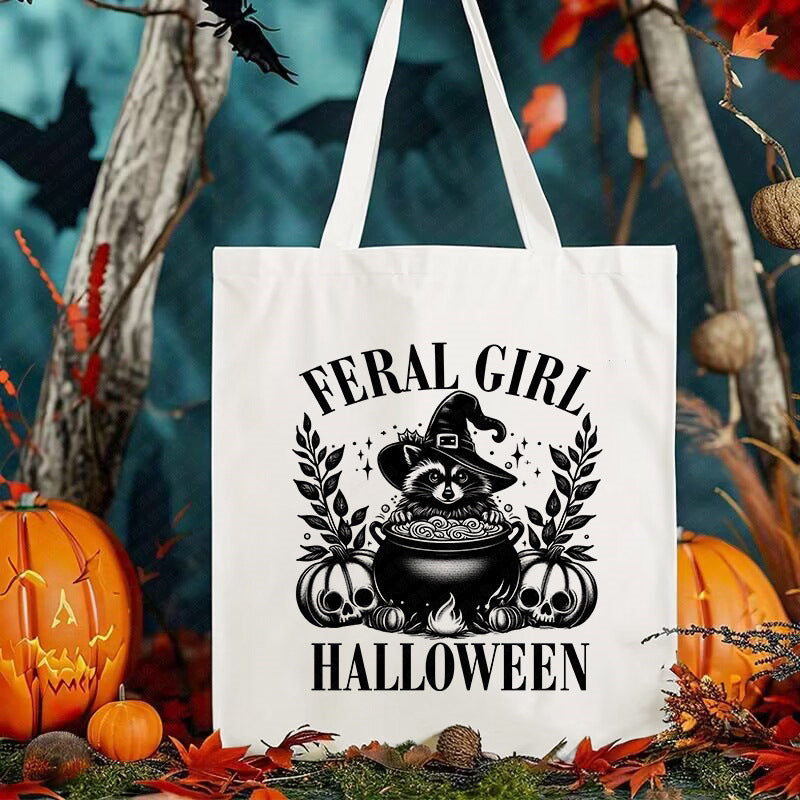 Halloween Printed Canvas Bag Shoulder Bag