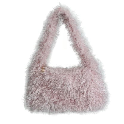 Bonbonfarbene Handtasche mit Quaste