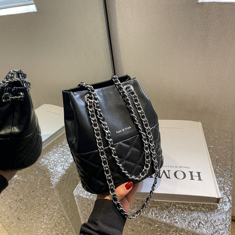 Korean Diamond Texture Bucket Bag