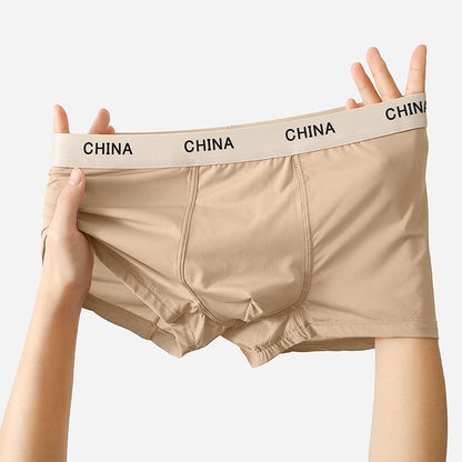 Men's Ice Silk Boxer Shorts Summer Thin Breathable Boxer