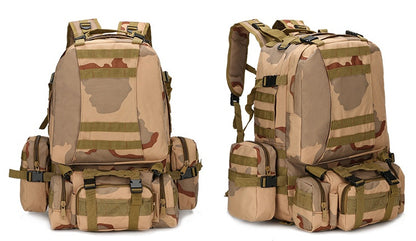Mochila de viaje para montañismo al aire libre de camuflaje de 50 l