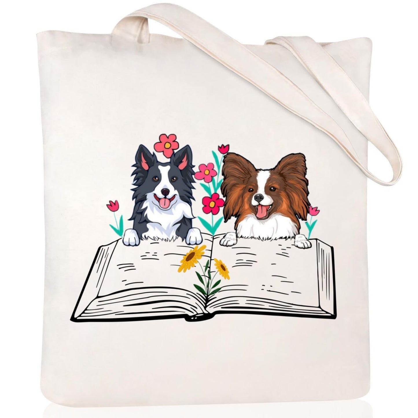 Cartoon Cat Printed Canvas Shoulder Bag