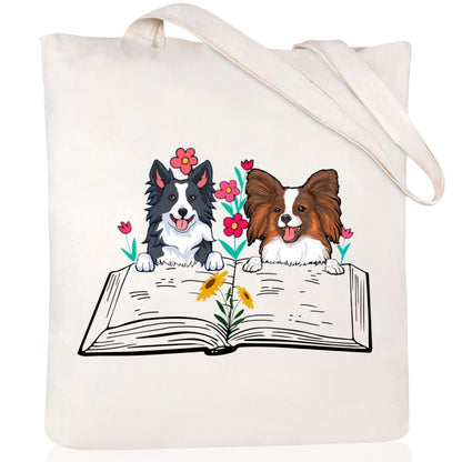 Cartoon Cat Printed Canvas Shoulder Bag
